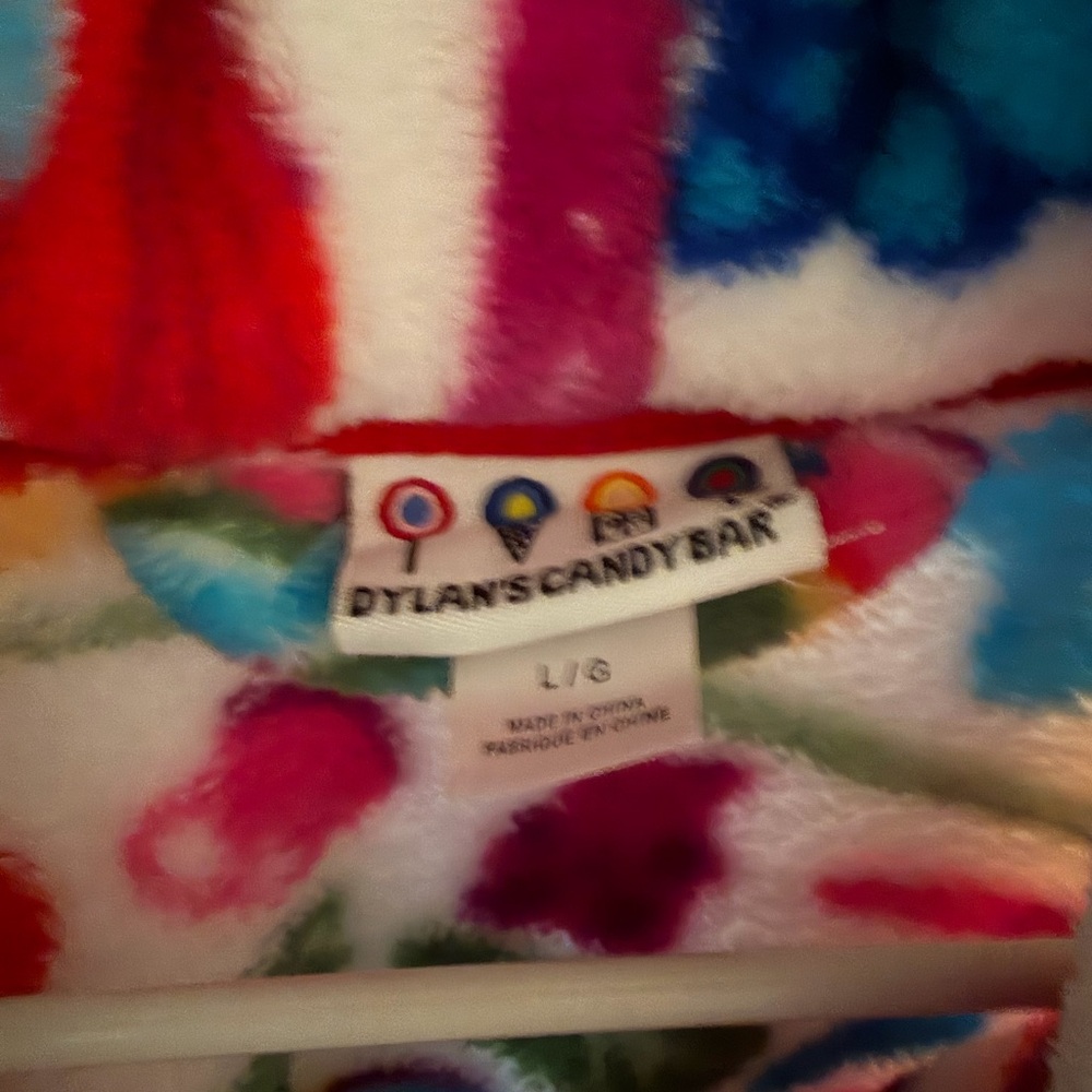 Dylan's Candy Bar Colorful Candy soft and fuzzy Kids Robe size L/XL - Picture 6 of 6